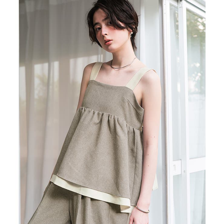 リネンライクペプラムトップス | titivate | 詳細画像2 