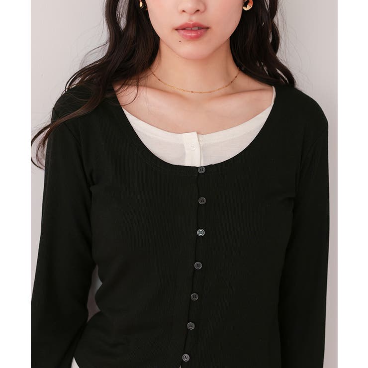 レイヤード風リブカットソートップス | titivate | 詳細画像15 