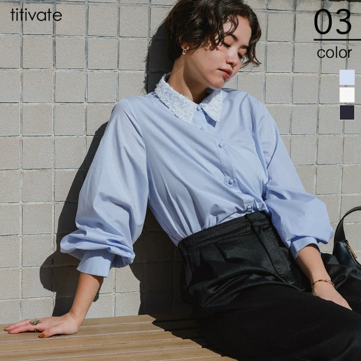 レース襟付デザインシャツ【セレモニー】 | titivate | 詳細画像1 