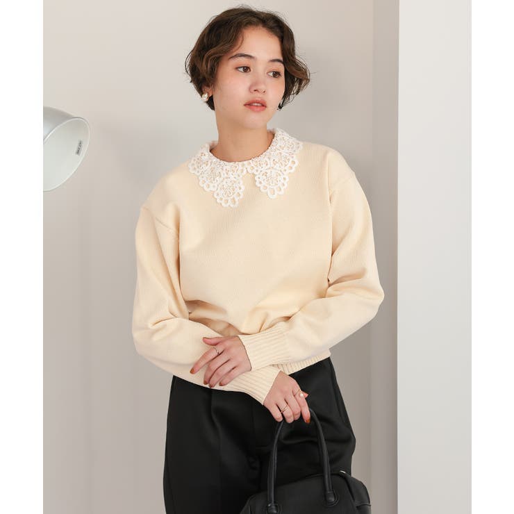 襟付きニットプルオーバー【セレモニー】 | titivate | 詳細画像33 