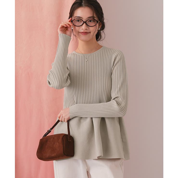 前後2wayヘンリーネックペプラムニットトップス | titivate | 詳細画像22 