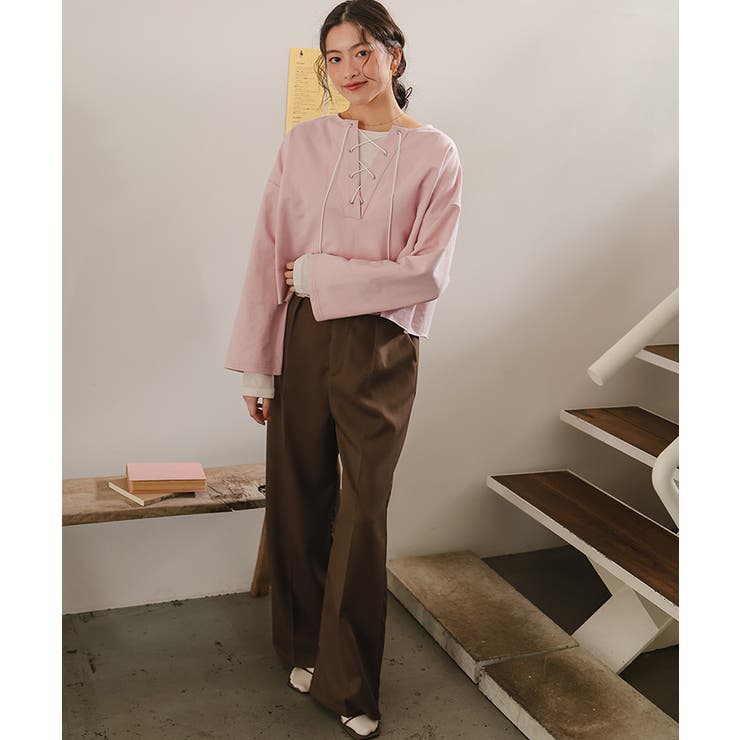 レースアップデザインプルオーバー | titivate | 詳細画像5 