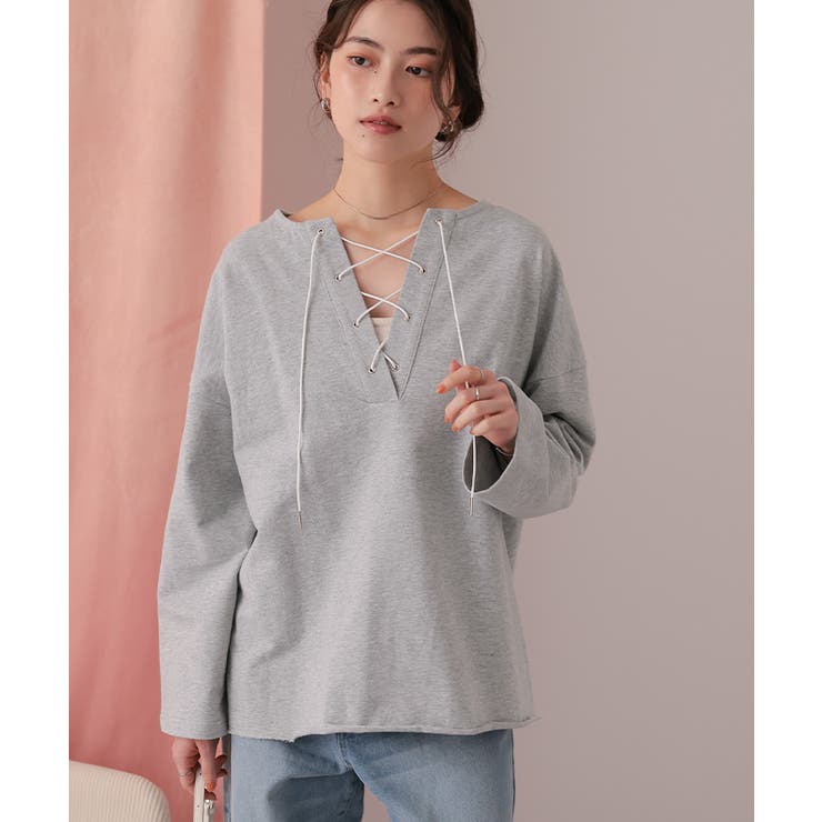 レースアップデザインプルオーバー | titivate | 詳細画像8 