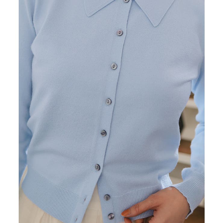 ポロ襟ニットカーディガン/トップス | titivate | 詳細画像2 