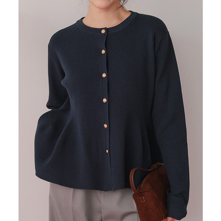 ゴールド釦ペプラムニットカーディガン | titivate | 詳細画像11 