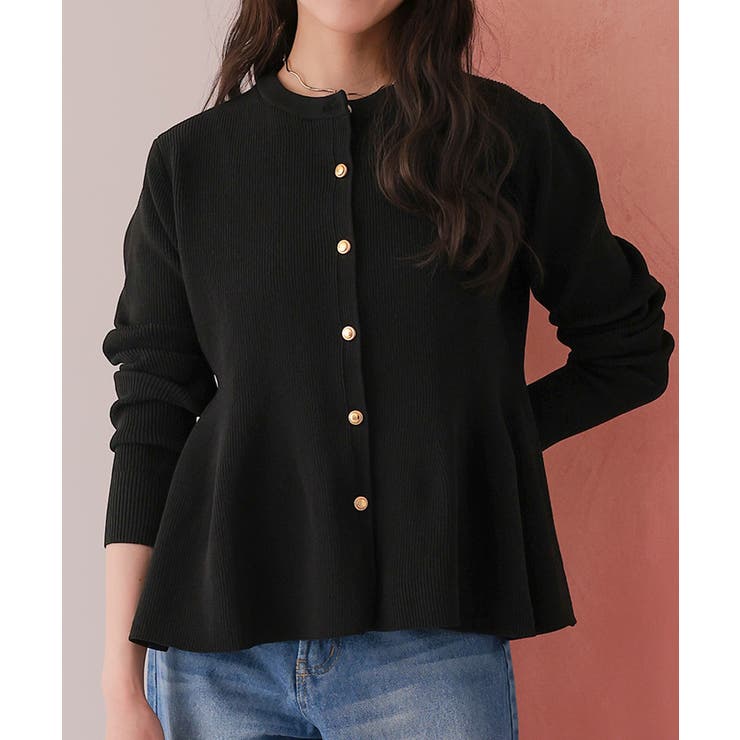 ゴールド釦ペプラムニットカーディガン | titivate | 詳細画像13 