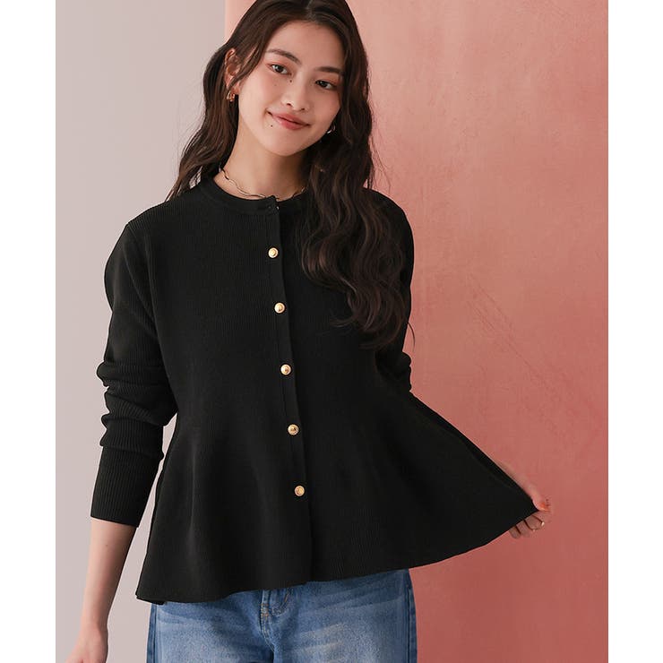 ゴールド釦ペプラムニットカーディガン | titivate | 詳細画像22 