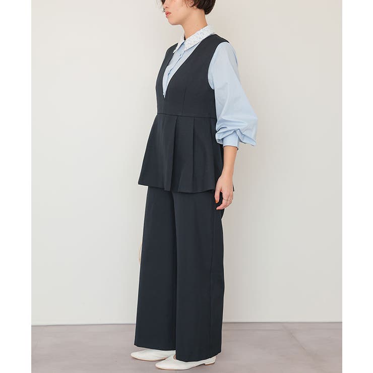 Vネックペプラムドッキングオールインワン | titivate | 詳細画像15 