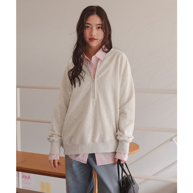 フロントジップゆるっとスウェットプルオーバー | titivate | 詳細画像31 