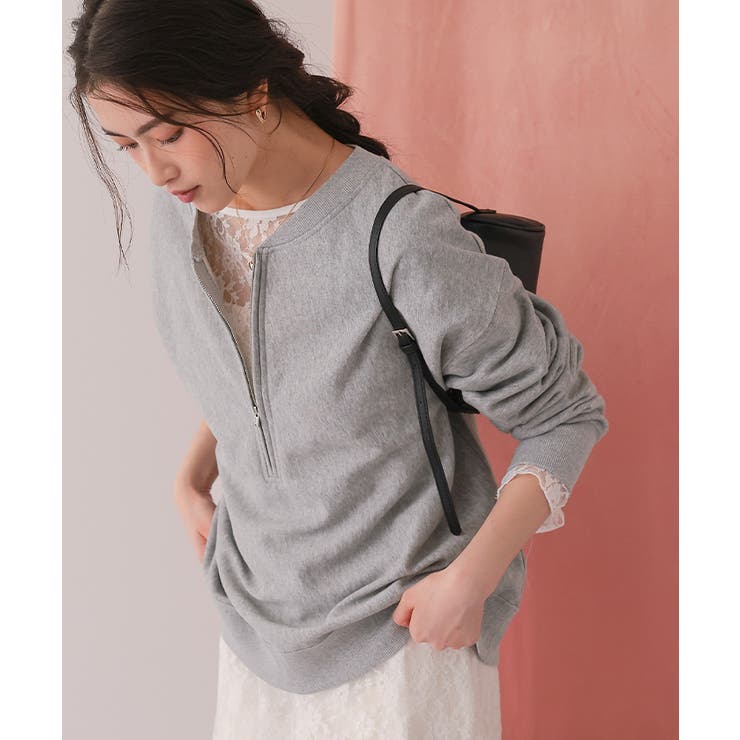 フロントジップゆるっとスウェットプルオーバー | titivate | 詳細画像3 