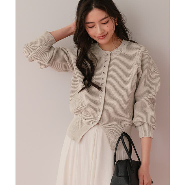 ミニシルバー釦デザインニットカーディガン | titivate | 詳細画像21 