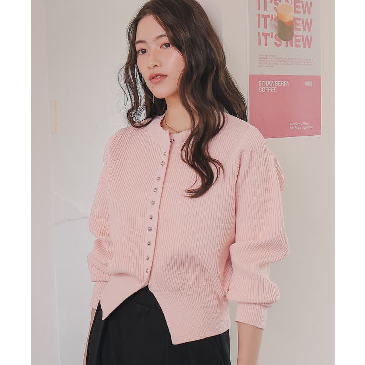 ミニシルバー釦デザインニットカーディガン | titivate | 詳細画像26 