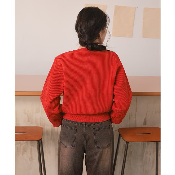 ミニシルバー釦デザインニットカーディガン | titivate | 詳細画像13 