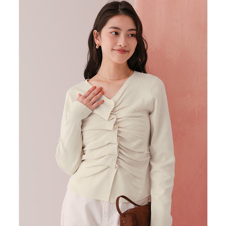 フロントギャザーニットトップス | titivate | 詳細画像4 