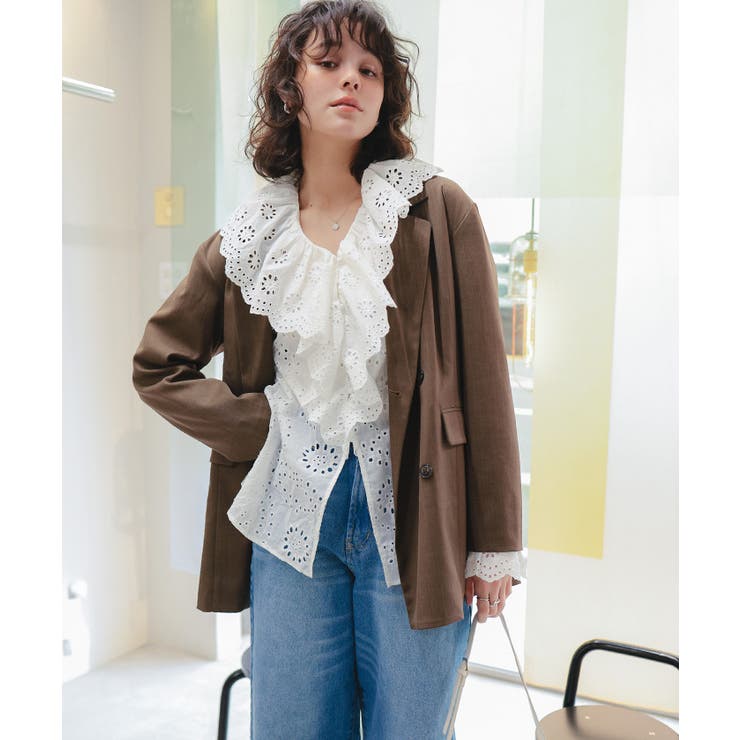 フリルカラーレースブラウス | titivate | 詳細画像4 