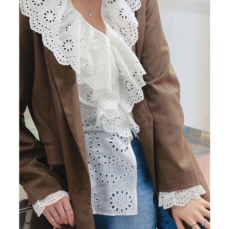 フリルカラーレースブラウス | titivate | 詳細画像5 