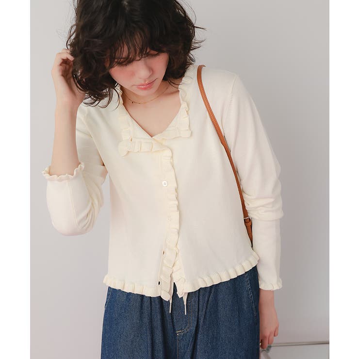 UVケア/抗ピルプチフリルデザインニットカーディガン | titivate | 詳細画像23 