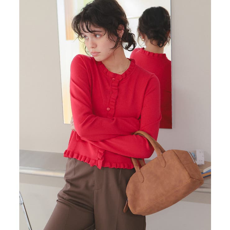 UVケア/抗ピルプチフリルデザインニットカーディガン | titivate | 詳細画像4 