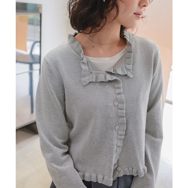 UVケア/抗ピルプチフリルデザインニットカーディガン | titivate | 詳細画像6 