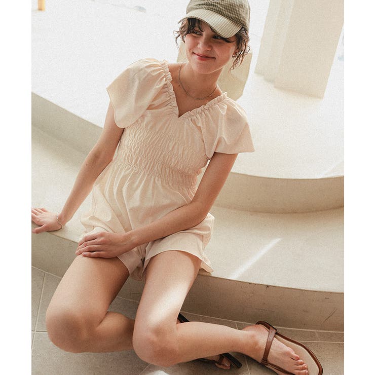 シャーリングオールインワン/ワンピース水着 | titivate | 詳細画像2 