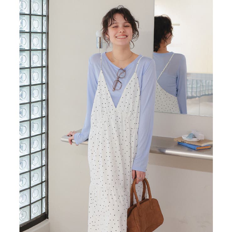 Vネックフレアシルエットキャミソールワンピース | titivate | 詳細画像4 