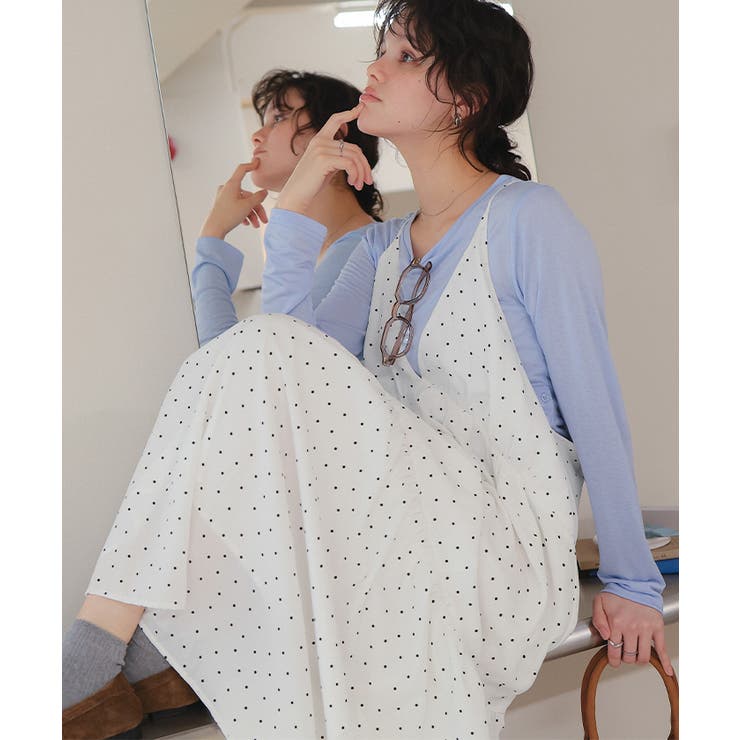 Vネックフレアシルエットキャミソールワンピース | titivate | 詳細画像5 