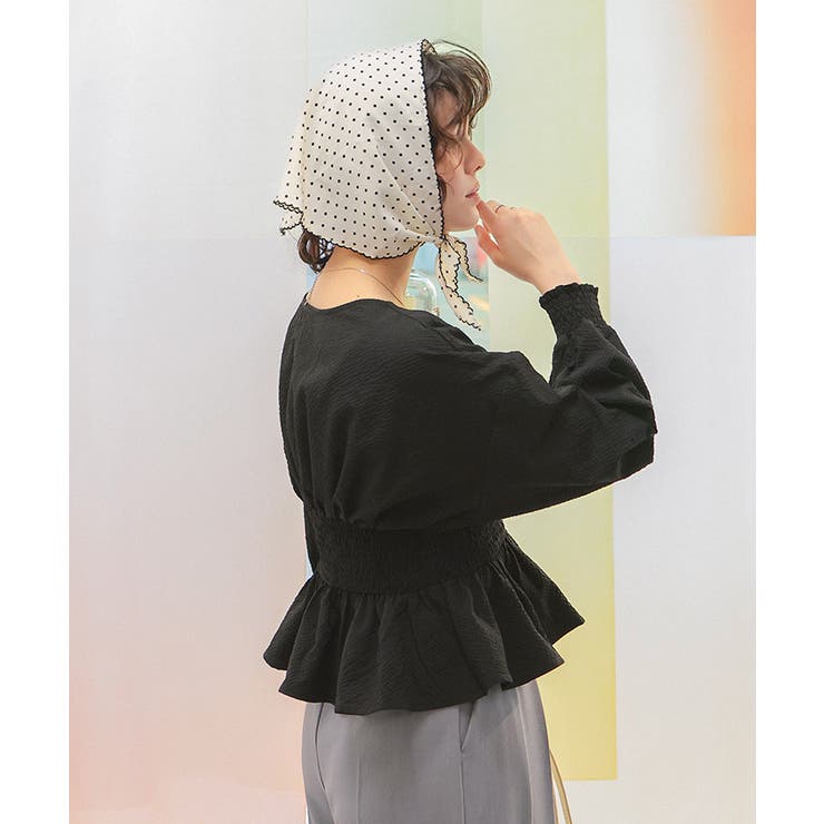 カシュクールペプラムショートトップス | titivate | 詳細画像5 