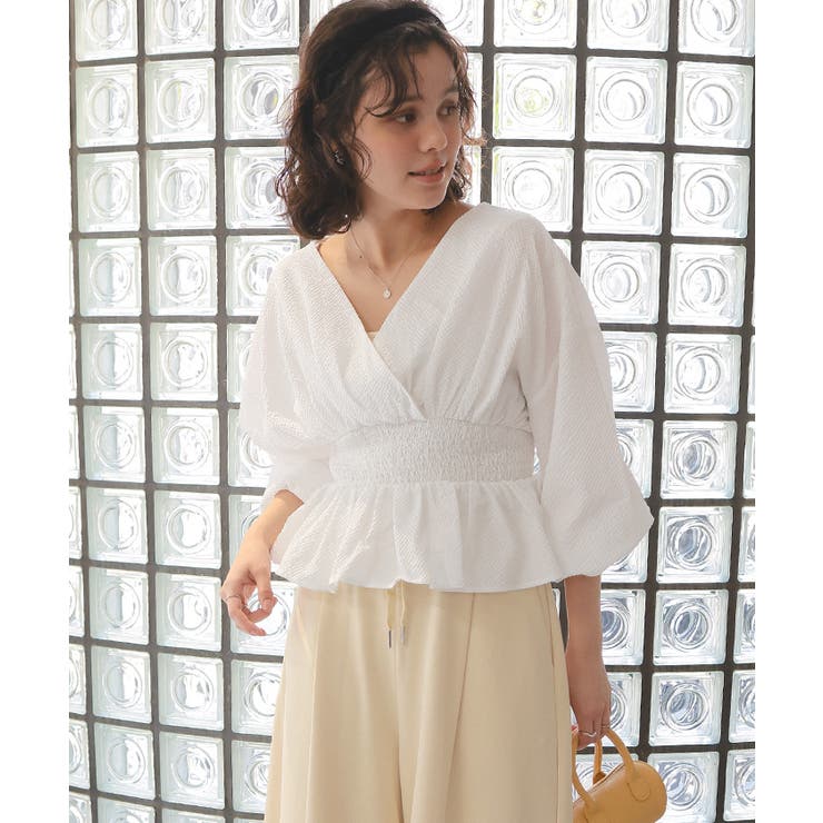 カシュクールペプラムショートトップス | titivate | 詳細画像9 