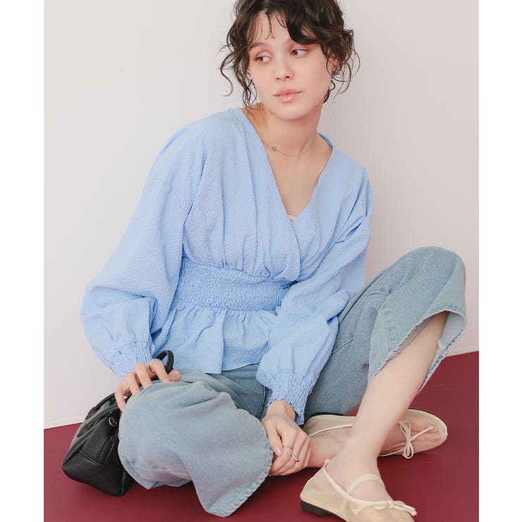 カシュクールペプラムショートトップス | titivate | 詳細画像13 