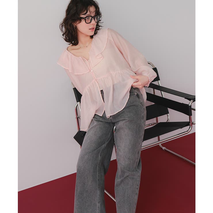 襟フリルシアーブラウス | titivate | 詳細画像17 