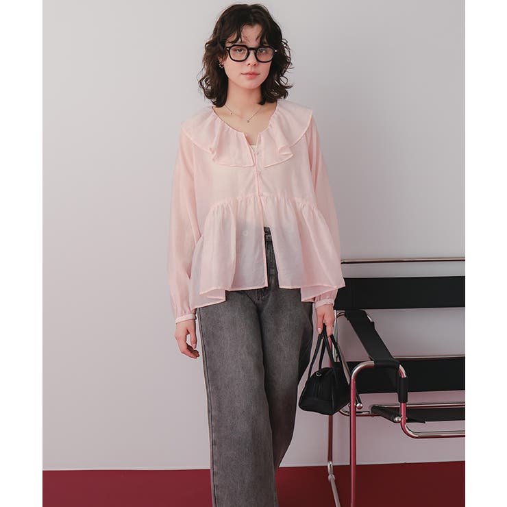 襟フリルシアーブラウス | titivate | 詳細画像3 