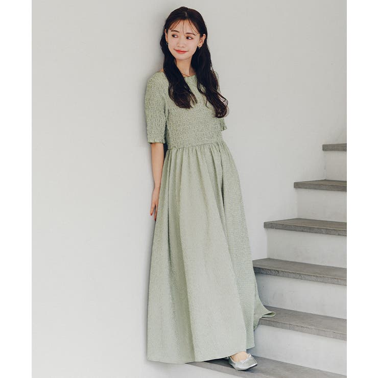 シャーリングハーフスリーブワンピース | titivate | 詳細画像13 