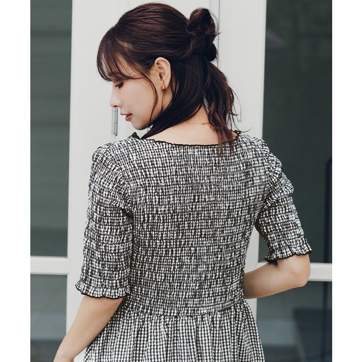 シャーリングハーフスリーブワンピース | titivate | 詳細画像18 