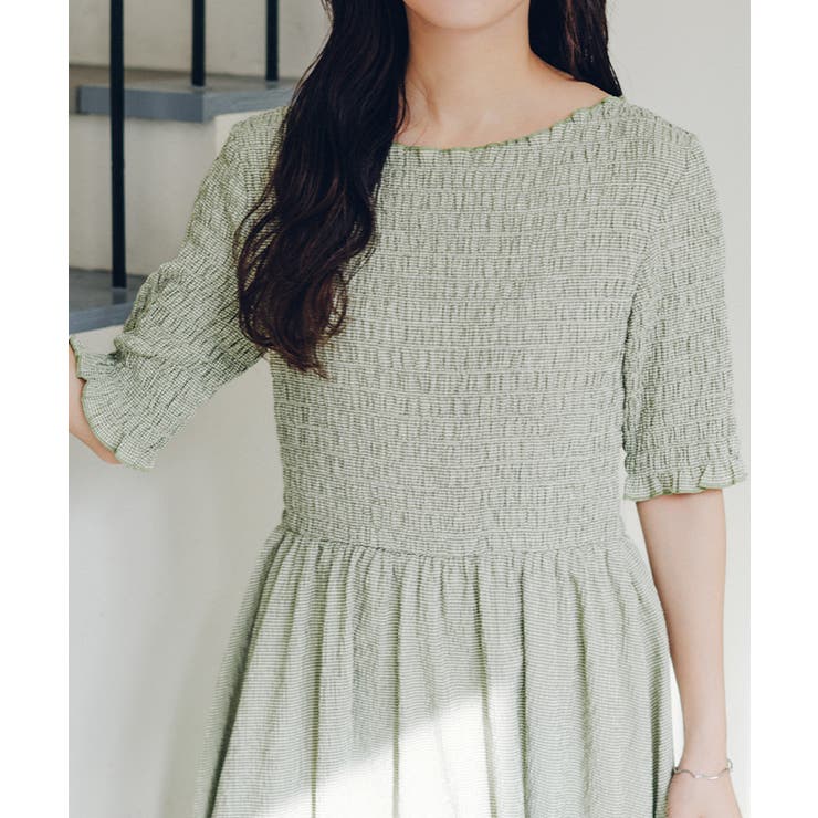 シャーリングハーフスリーブワンピース | titivate | 詳細画像21 