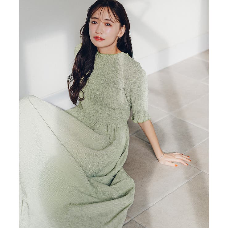 シャーリングハーフスリーブワンピース | titivate | 詳細画像23 