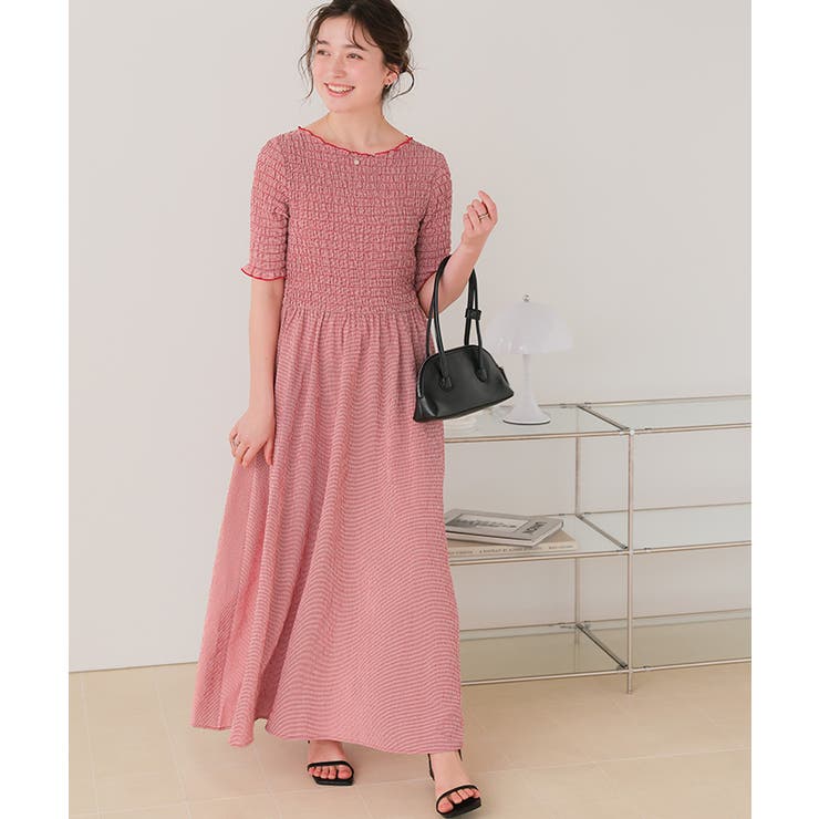 シャーリングハーフスリーブワンピース | titivate | 詳細画像25 