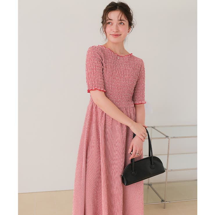 シャーリングハーフスリーブワンピース | titivate | 詳細画像7 