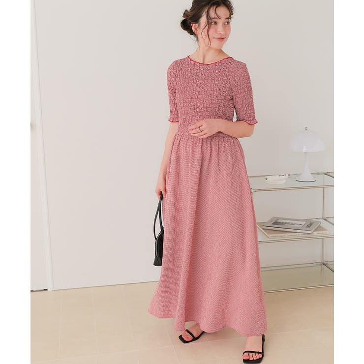 シャーリングハーフスリーブワンピース | titivate | 詳細画像9 