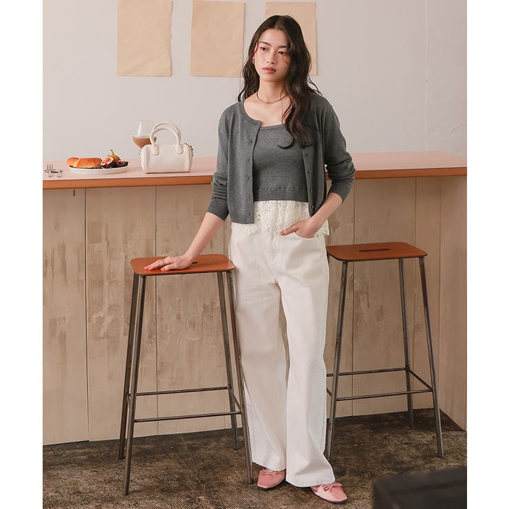 レースヘムキャミソール/カーディガンニットセット | titivate | 詳細画像6 