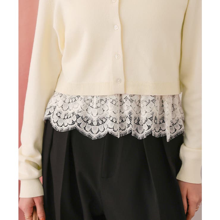 レースヘムキャミソール/カーディガンニットセット | titivate | 詳細画像7 