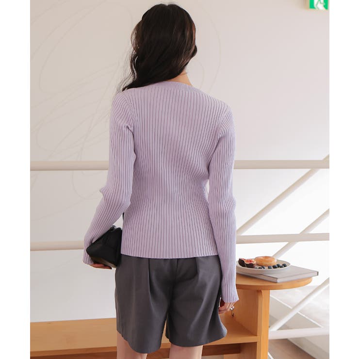 ミドル丈リブニットカーディガン | titivate | 詳細画像4 