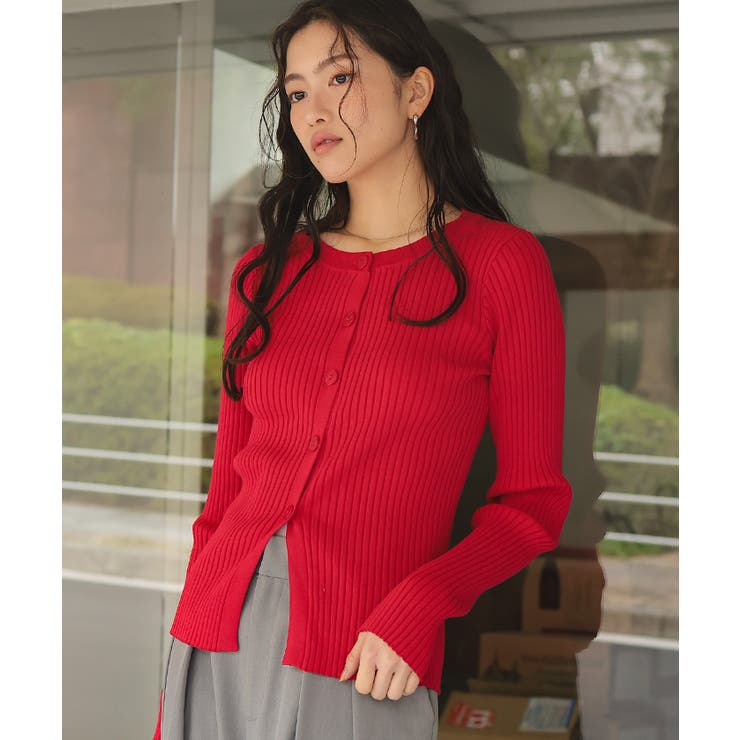 ミドル丈リブニットカーディガン | titivate | 詳細画像8 