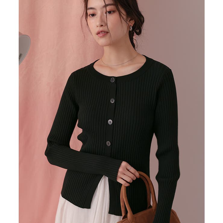 ミドル丈リブニットカーディガン | titivate | 詳細画像16 