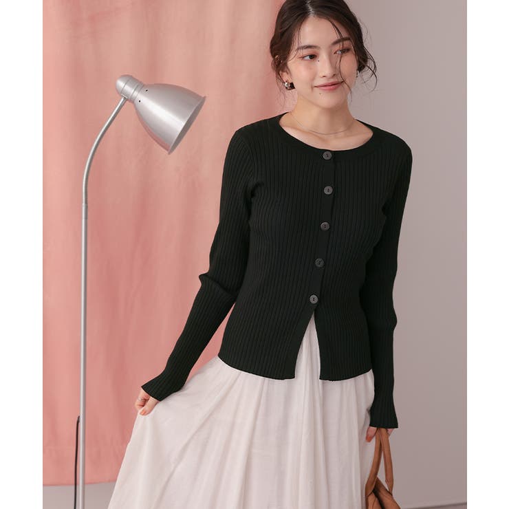 ミドル丈リブニットカーディガン | titivate | 詳細画像18 