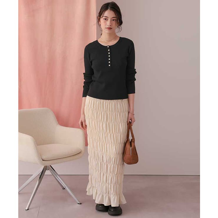 前後2wayUVケア/抗ピルヘンリーネックリブニット | titivate | 詳細画像17 