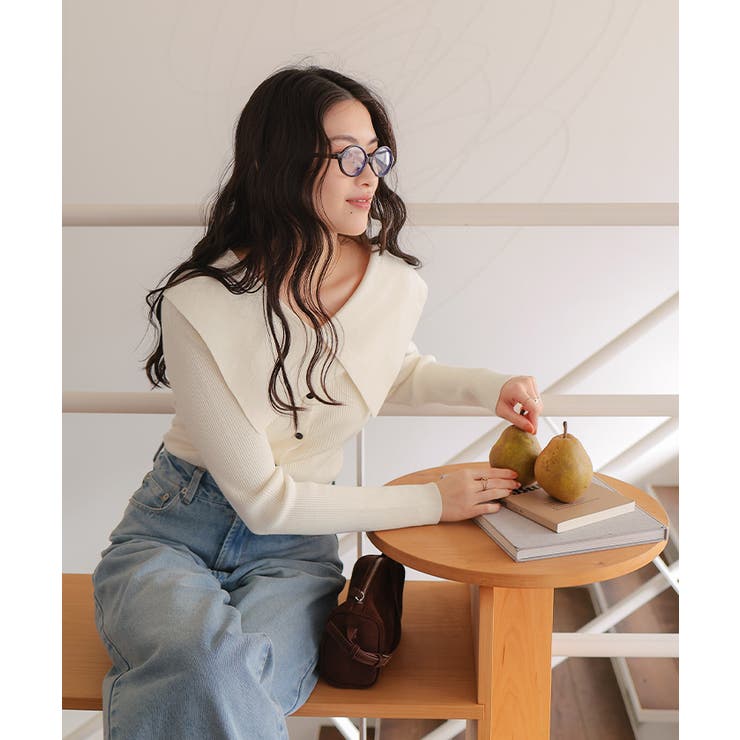 UVケア/抗ピルビッグカラーリブニット | titivate | 詳細画像2 