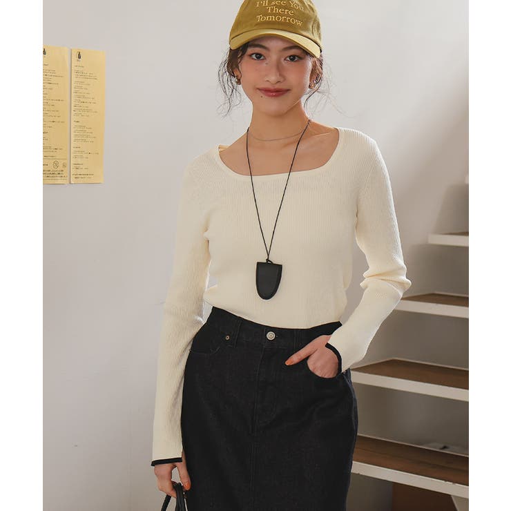 UVケア/抗ピルスクエアリブニット | titivate | 詳細画像22 