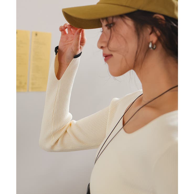 UVケア/抗ピルスクエアリブニット | titivate | 詳細画像29 