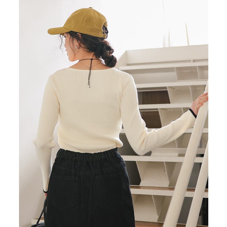 UVケア/抗ピルスクエアリブニット | titivate | 詳細画像30 