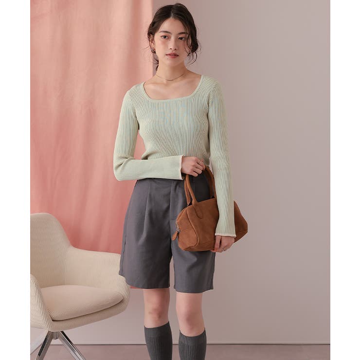 UVケア/抗ピルスクエアリブニット | titivate | 詳細画像31 